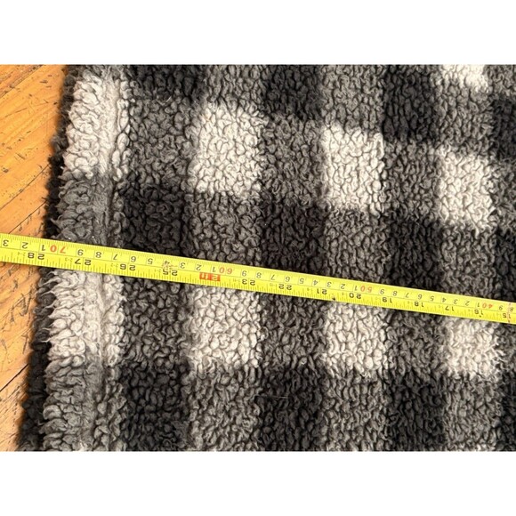 Cabin Fever By Ramatex Sherpa Quarter Zip Men's Small Black White Plaid Fleece - Picture 9 of 10